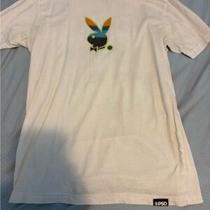 PSD White Tee with Colorful Graphic